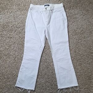 Calvin Klein Jeans White Denim High Rise Kick Boot Jeans, Size 10